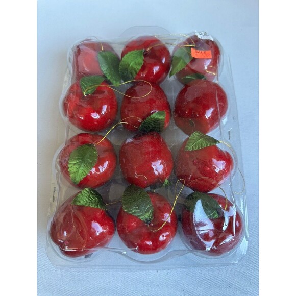 Vintage Mini Apple Ornaments Teacher Classroom Christmas Tree Farmhouse Sears - Picture 6 of 10